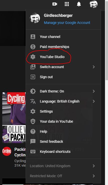 YTStudio-on-menu